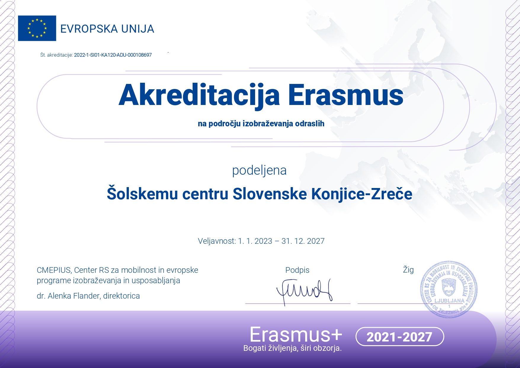 Erasmus+ akreditacija na področju izobraževanja odraslih