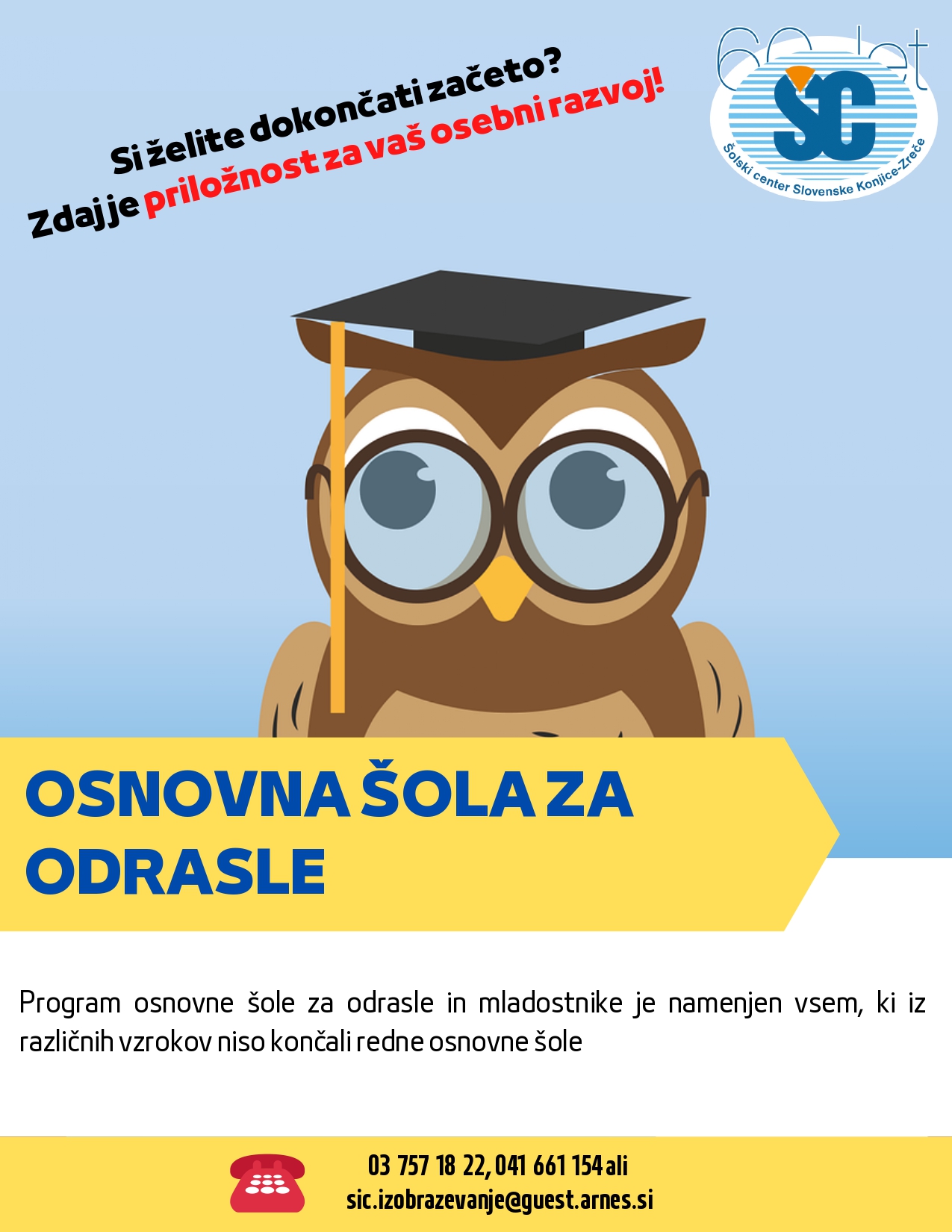 Vpis v program Osnovna šola za odrasle