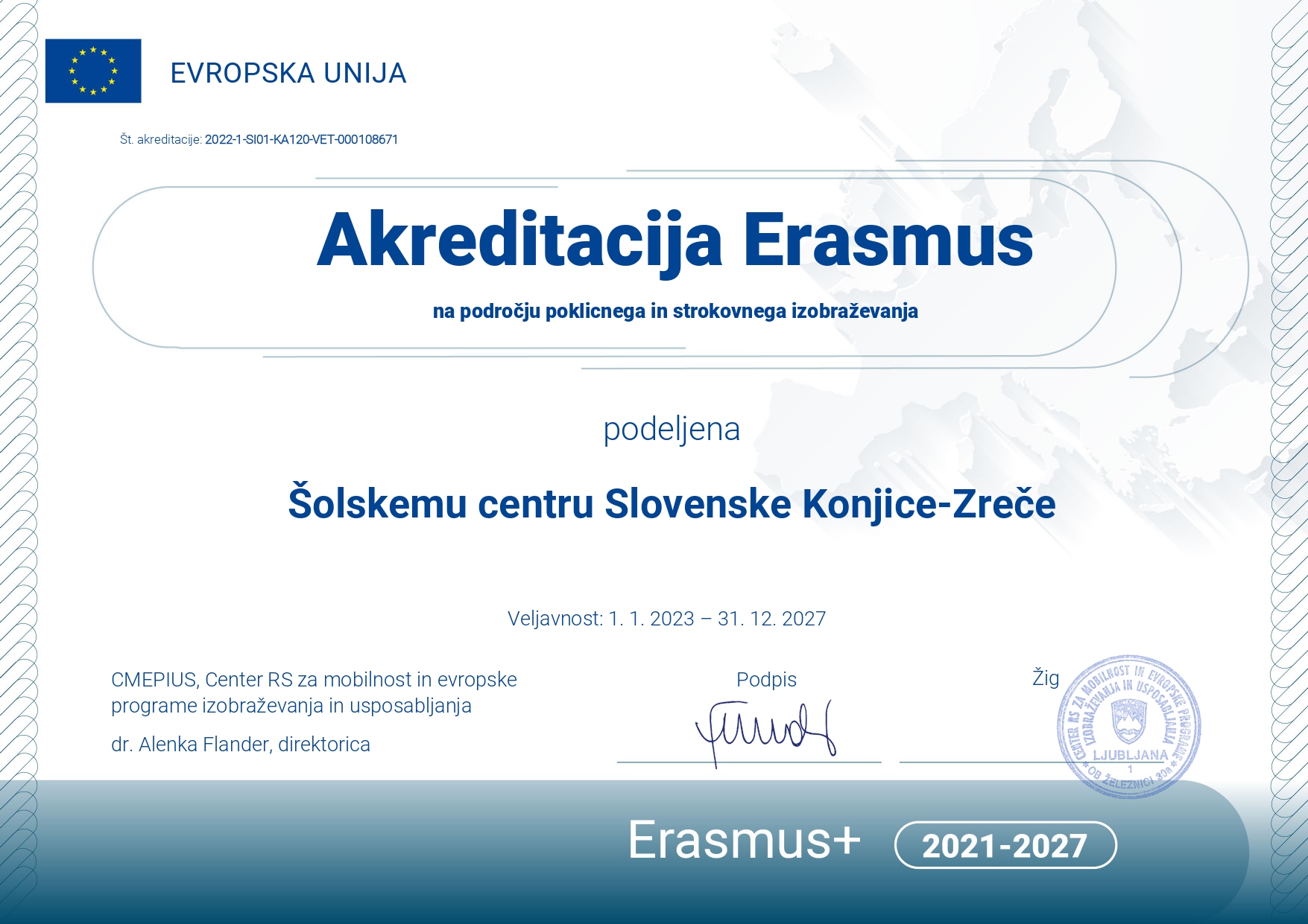 Erasmus+ akreditacija na področju poklicnega in strokovnega izobraževanja